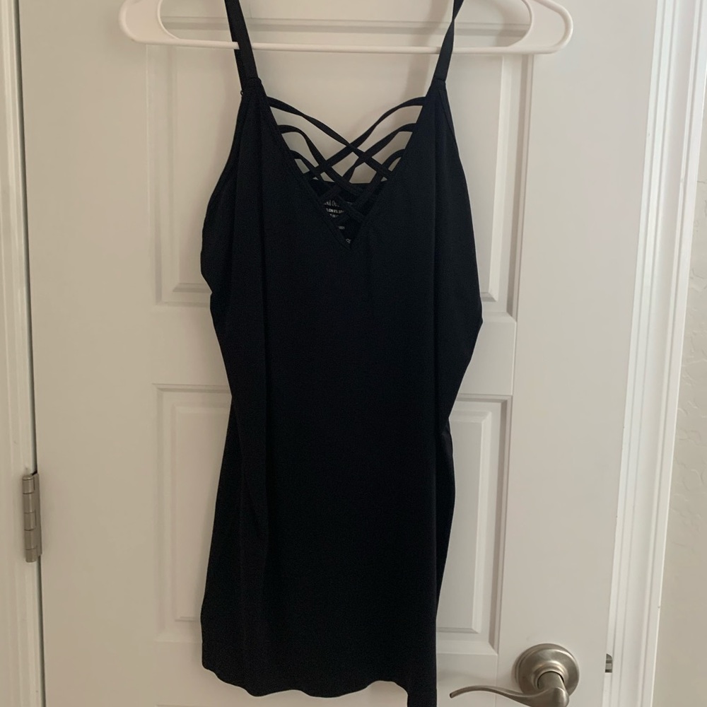 Black strappy cami